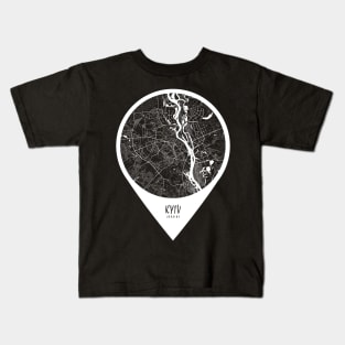 Kyiv, Ukraine City Map - Travel Pin Kids T-Shirt